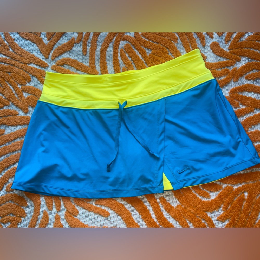 Turquoise + Yellow Fun Nike Tennis Skirt